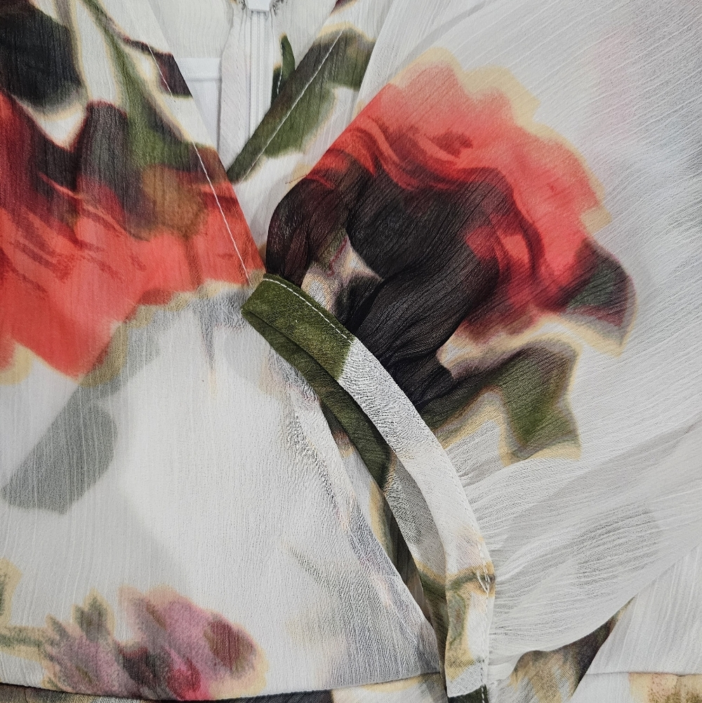 Calvin KleinWomen's Floral-print Faux-wrap Chiffon High-low Dress Sz 4 NWT - Picture 11 of 16